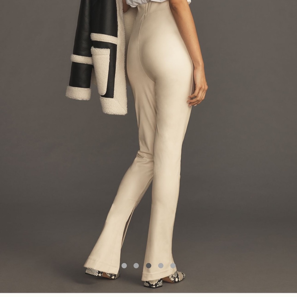 *Anthropologie Avec Les Filles High Waisted Faux Leather Slit Leggings - Picture 3 of 6